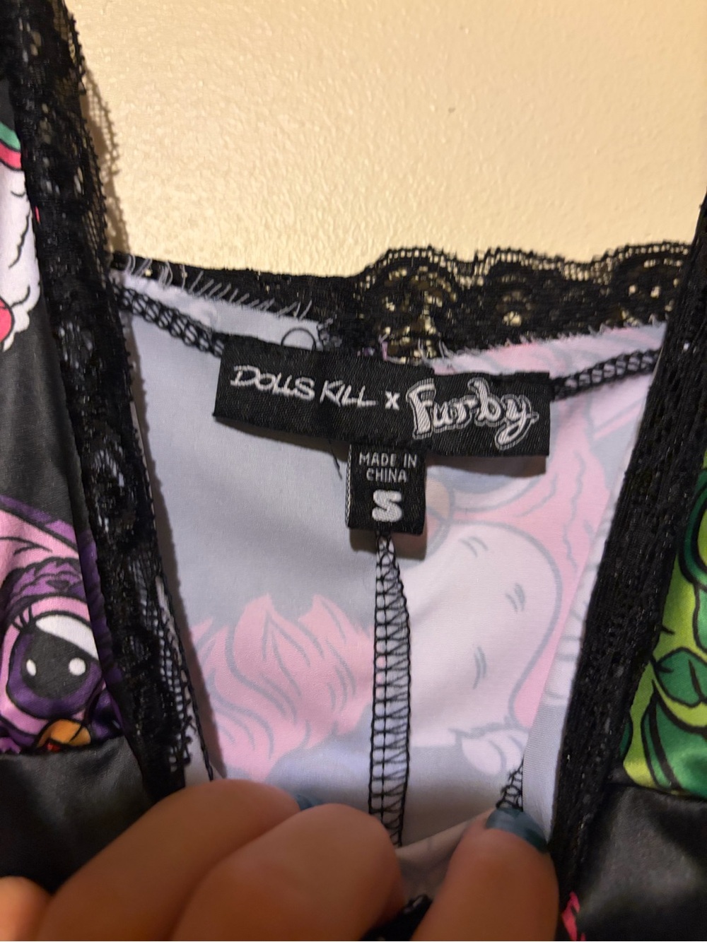 Dolls Kill X Furby Satin Print Slip Dress - Picture 2 of 2